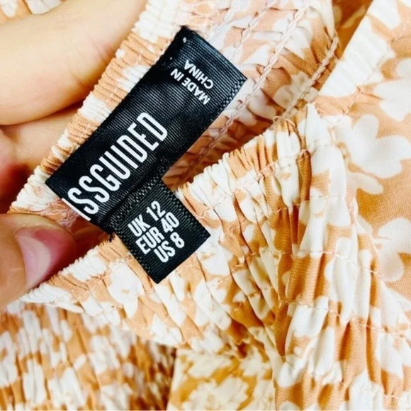 MISSGUIDED Tie Bust Milkmaid Floral‎ Dress Size 8 - Picture 8 of 8